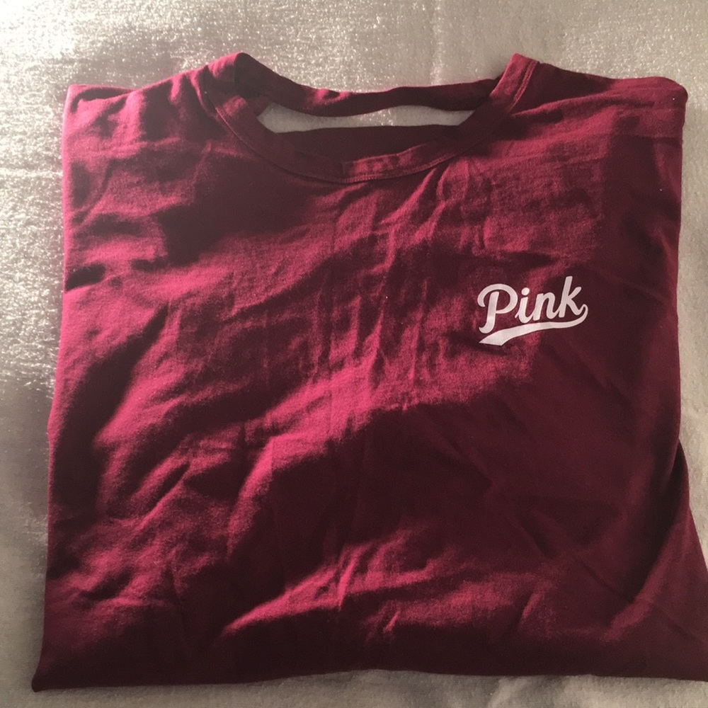 VS Pink Open Back Long Sleeved Shirt